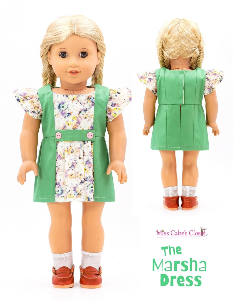 The Marsha Dress 18 inch Doll Clothes Pattern Fits Dolls such as American Girl® Miss Cake's Closet PDF Pixie Faire image 3