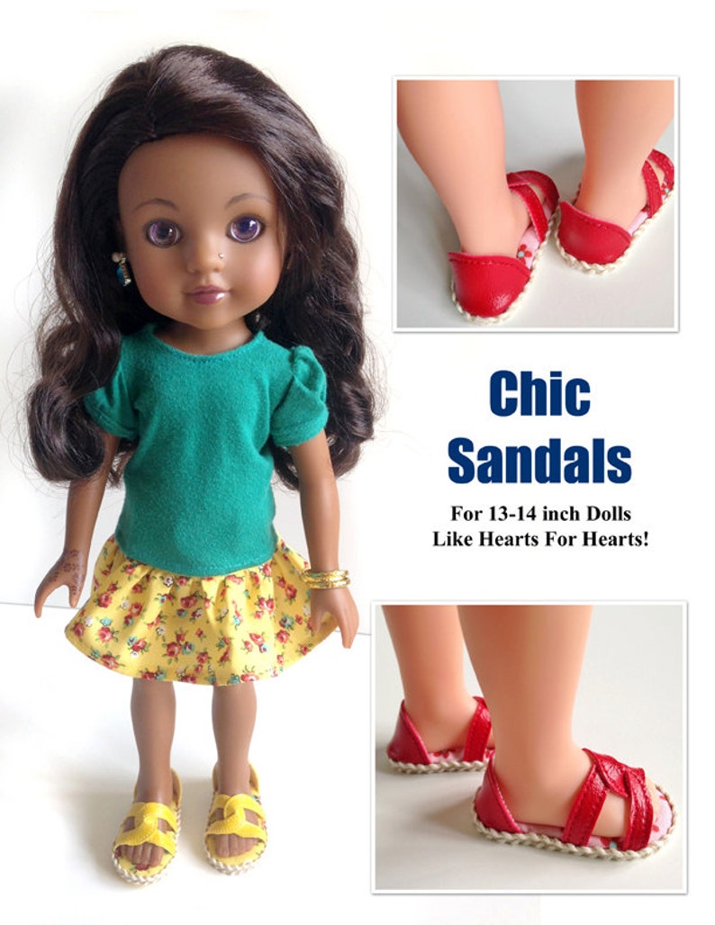 Chic Sandals 1314 Inch Doll Clothes Shoe Pattern Fits Dolls Etsy