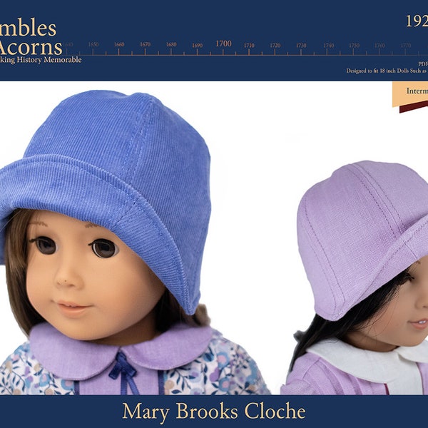 Mary Brooks Cloche 18 inch Doll Clothes Pattern Fits Dolls such as American Girl® - Thimbles and Acorns - PDF - Pixie Faire