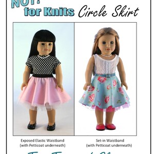 NOT for Knits Circle Skirt 18 inch Doll Clothes Pattern Fits Dolls such as American Girl® Forever 18 Inches PDF Pixie Faire image 3