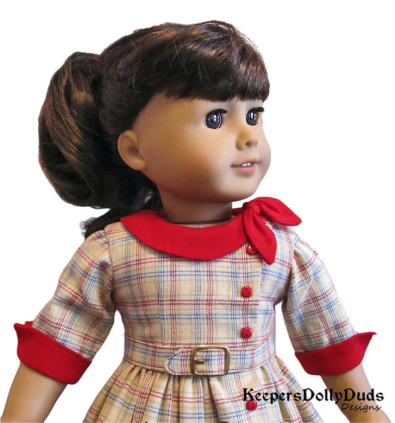 Side Tie Collar Dress 18 inch Doll Clothes Pattern Designed to Fit Dolls such as American Girl® Keepers Dolly Duds PDF Pixie Faire image 5