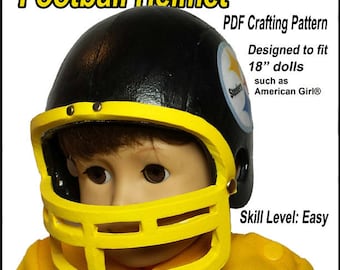 Football Helmet 18 inch Doll Clothes Pattern Designed to Fit Dolls such as American Girl® - Koski Kreations - PDF - Pixie Faire