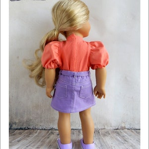 Puff-Sleeved Joy Top 18 inch Doll Clothes Pattern Fits Dolls Such as American Girl® Doll Joy PDF Pixie Faire image 3