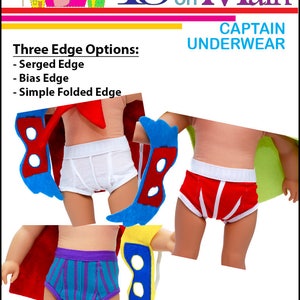 Captain Underwear 18 Inch Boy Doll Clothes Pattern Fits Dolls Such as ...