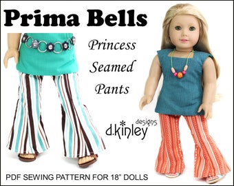 Prima Bells Princess Seamed Pants 18 inch Doll Clothes Pattern Fits Popular 18" Dolls - DKinley Designs - PDF - Pixie Faire