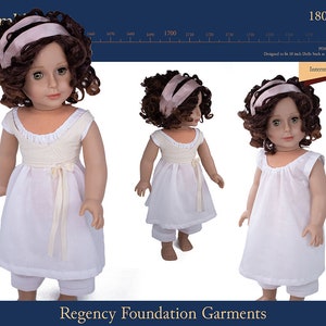 Regency Foundation Garments 18 inch Doll Clothes Pattern Fits Dolls such as American Girl® - Thimbles and Acorns - PDF - Pixie Faire