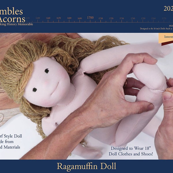 Ragamuffin Doll 18" Waldorf Style Cloth Doll Pattern - Thimbles and Acorns - PDF - Pixie Faire