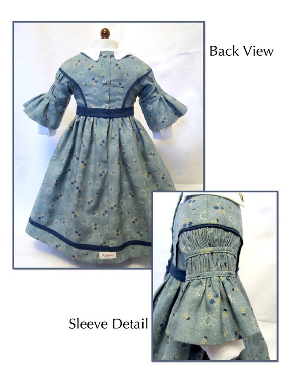 CARPATINA Civil War Dress Pattern Multi-Sized for 18 American Girl Dolls  and for 18 Slim Dolls