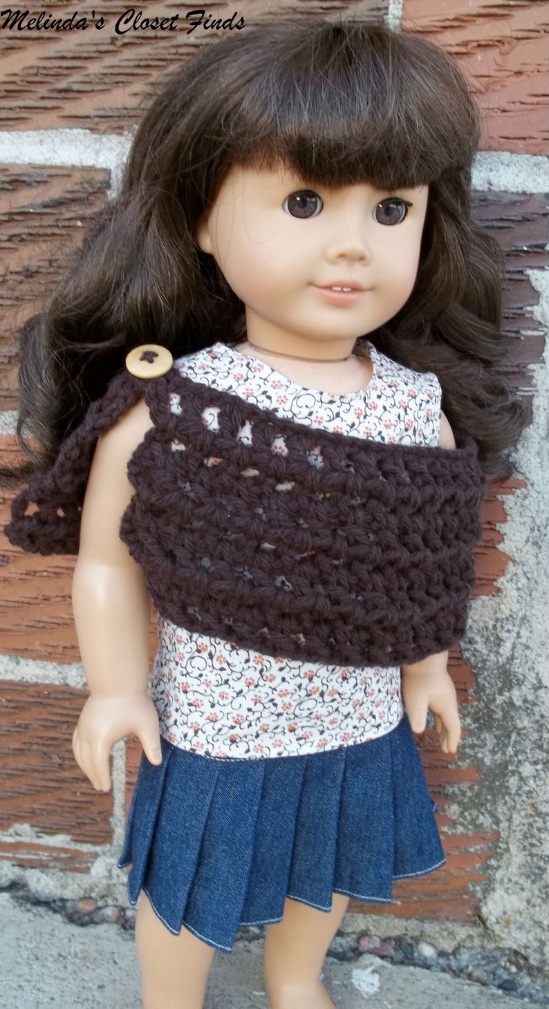 Off Shoulder Button Wrap 18 Inch Doll Clothes Crochet Pattern - Melinda ...