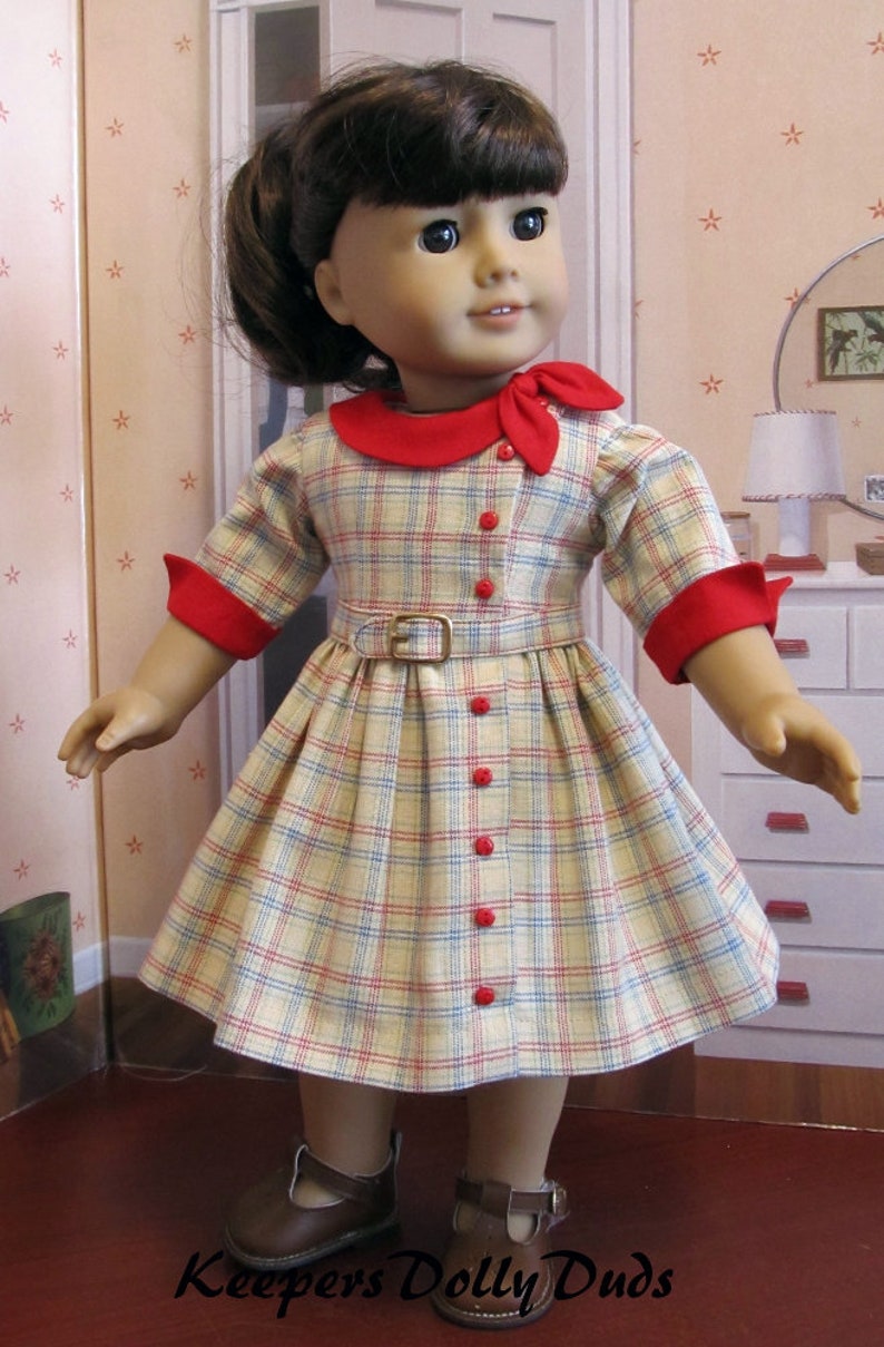 Side Tie Collar Dress 18 inch Doll Clothes Pattern Designed to Fit Dolls such as American Girl® Keepers Dolly Duds PDF Pixie Faire image 6