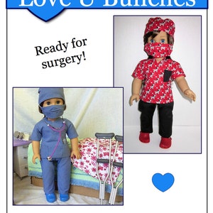 Scrubs Outfit 18 Inch Doll Clothes Pattern - Love U Bunches - PDF ...