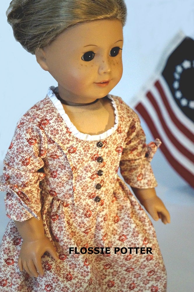 Betsy Ross Shop Dress 18 Inch Doll Clothes Pattern Fits Popular 18