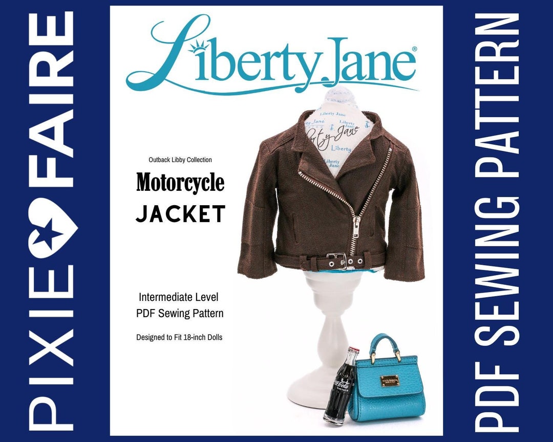 Motorcycle Jacket 18 Inch Doll Clothes Pattern Fits Popular 18
