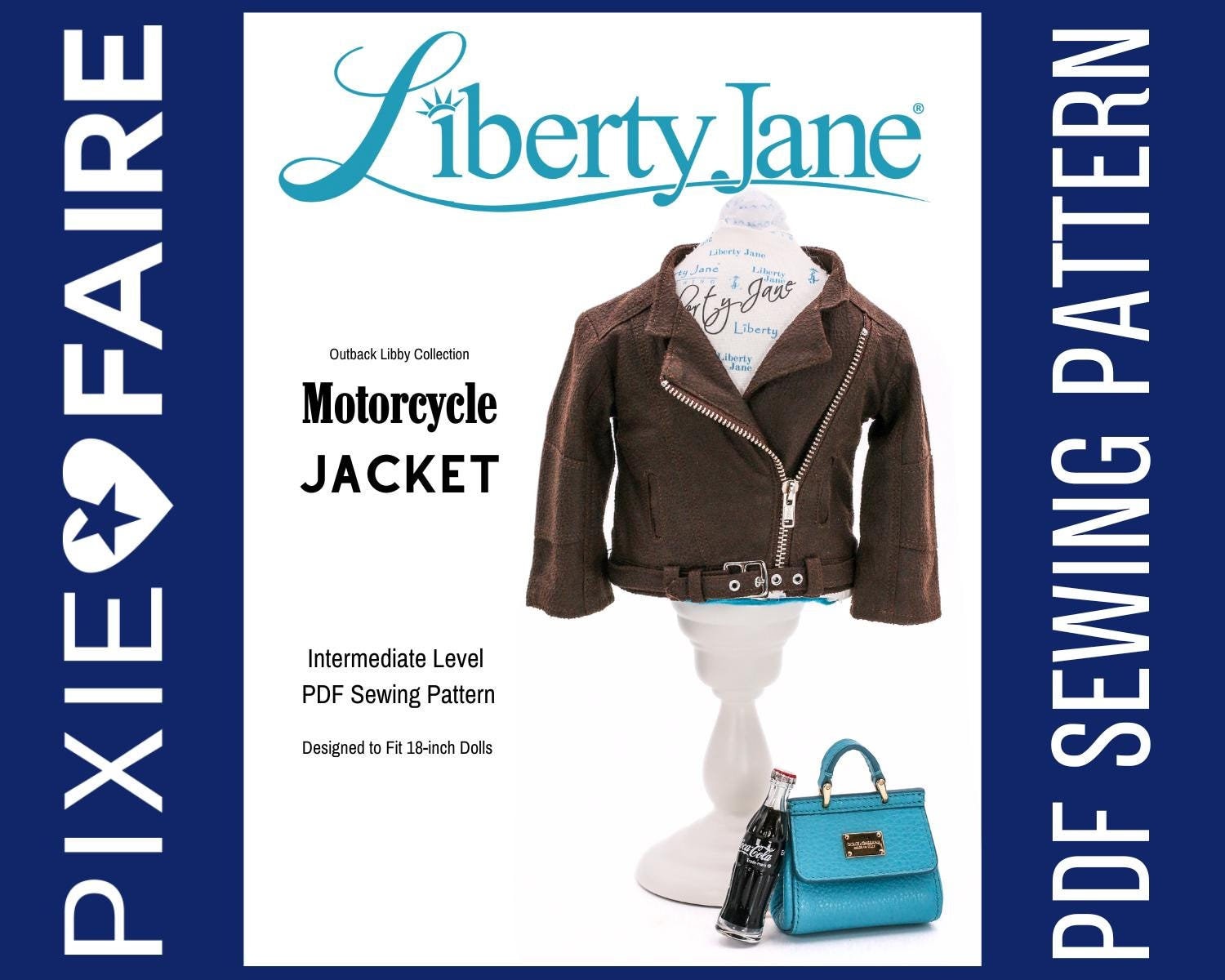 Motorcycle Jacket 18 Inch Doll Clothes Pattern Fits Popular 18