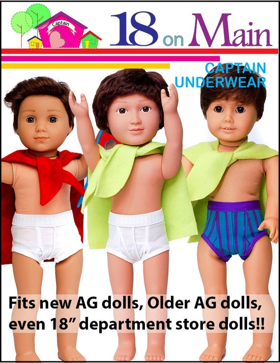 Captain Underwear 18 Inch Boy Doll Clothes Pattern Fits Dolls Such as  American Girl® 18 on Main PDF Pixie Faire 