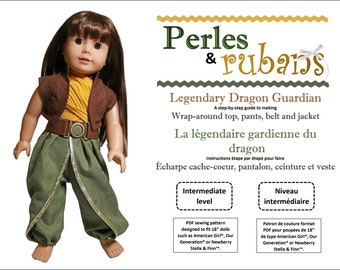 Legendary Dragon Guardian 18 inch Doll Clothes Pattern Fits Popular 18" Dolls - Perles & Rubans - PDF - Pixie Faire