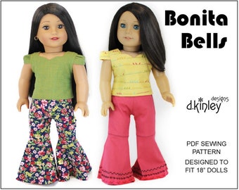 Bonita Bells Pants 18 inch Doll Clothes Pattern Fits Dolls such as American Girl® - DKinley Designs - PDF - Pixie Faire