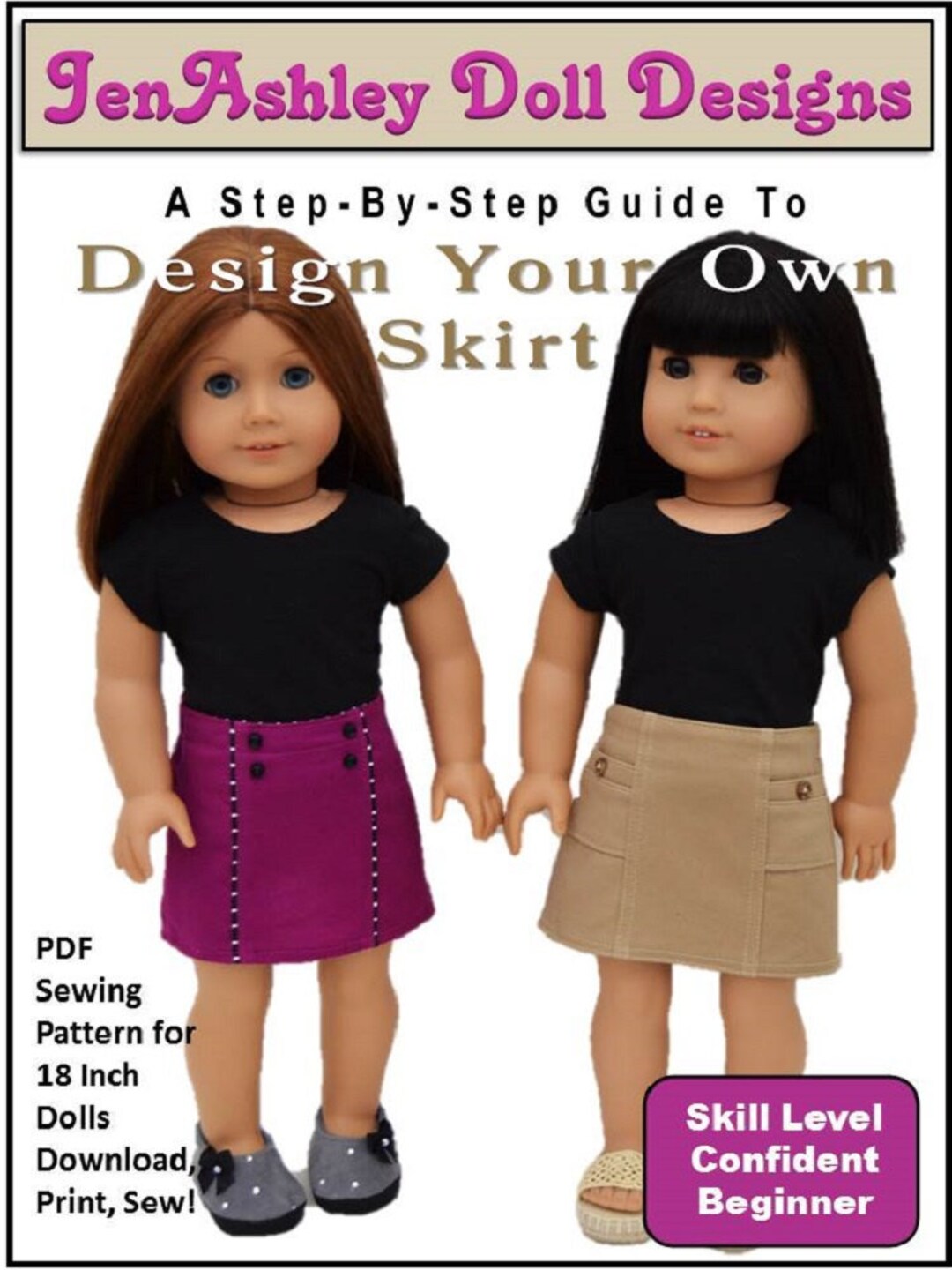 Design Your Own Skirt 18 Inch Doll Clothes Pattern Fits Dolls Such as