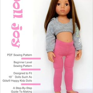 Leggings 19 inch Doll Clothes Pattern Fits Dolls Such as Gotz® Happy Kidz - Doll Joy - PDF - Pixie Faire