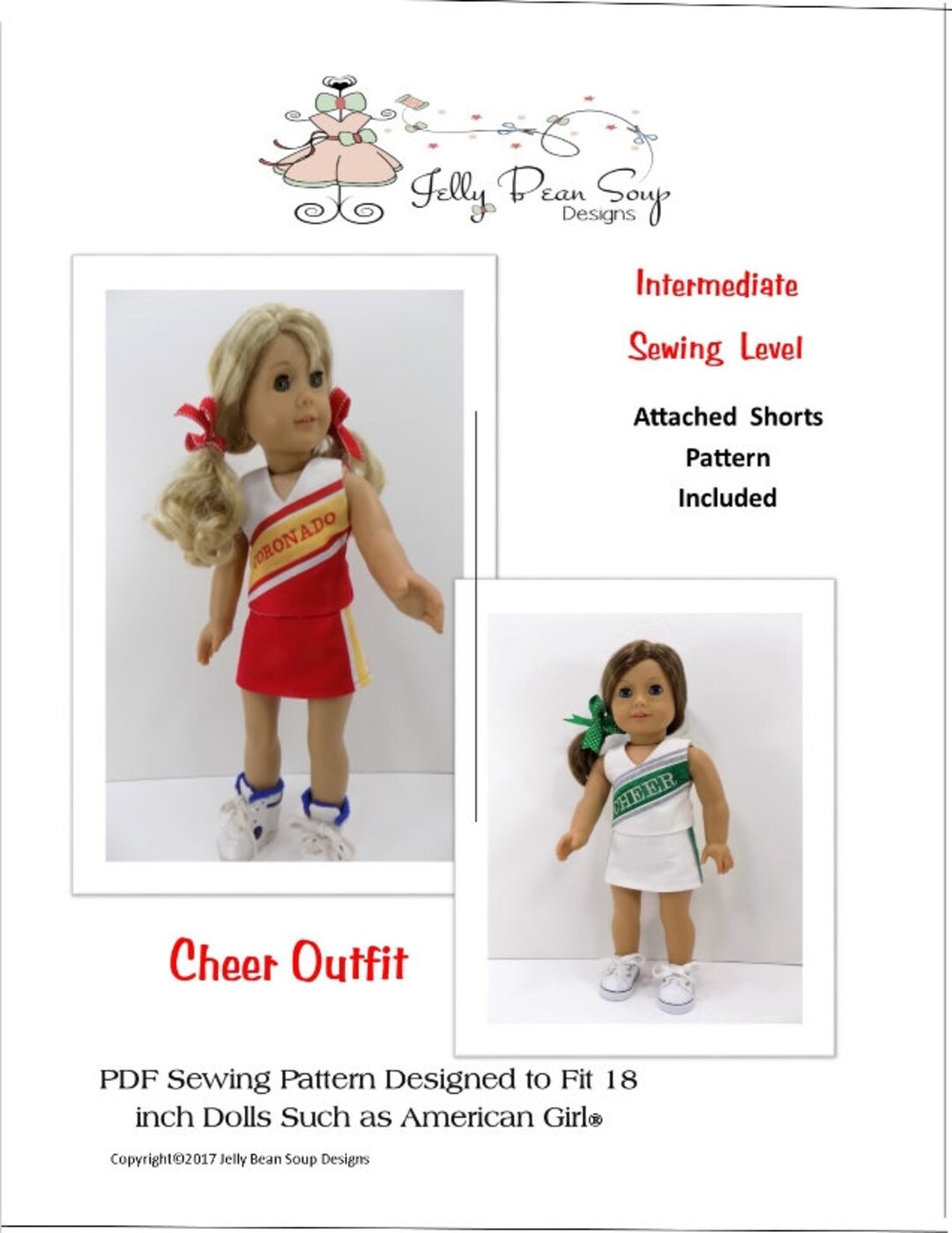 Custom Rays Uniform for American Girl Doll 18 Cheer Bow