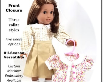 Loris Lacy Blouse 18 inch Doll Clothes Pattern Fits Popular 18" Dolls - Frog Princess Fashions - PDF - Pixie Faire