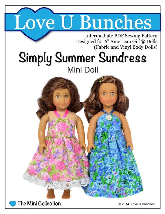 pixie faire love u bunches simply summer sundress for 6 inch etsy