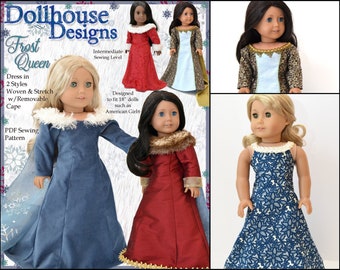 Frost Queen 18 inch Doll Clothes Pattern Fits Dolls such as American Girl® - Dollhouse Designs - PDF - Pixie Faire