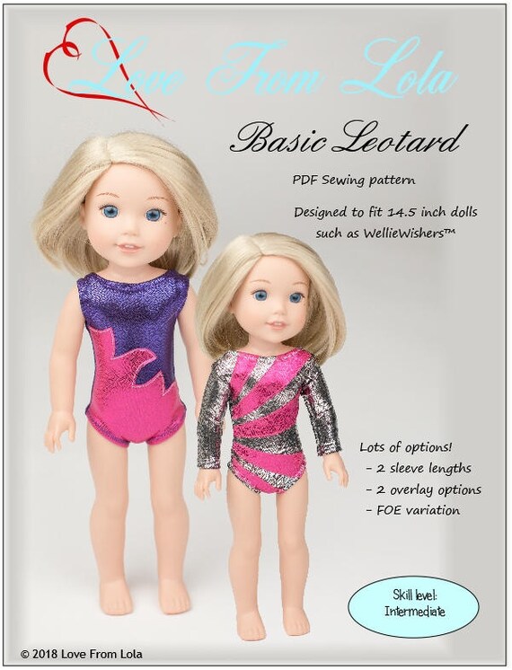 洋書 FOR THE LOVE DOLLS Basic Leotard 14.5 Inch Doll Clothes Pattern Designed to Fit