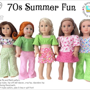 70s Summer Fun 18 inch Doll Clothes Pattern Fits Popular 18" Dolls - Genniewren Designs - PDF - Pixie Faire