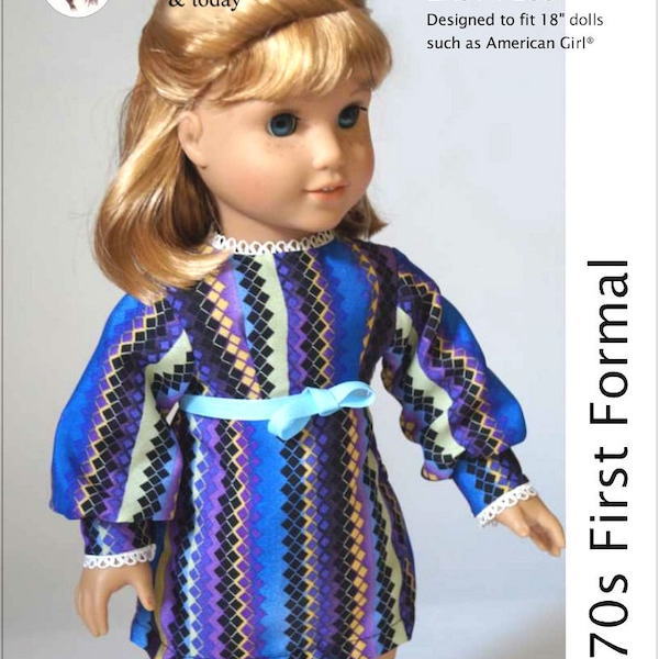 1970's First Formal 18 inch Doll Clothes Pattern Fits Dolls such as American Girl® - Flossie Potter - PDF - Pixie Faire