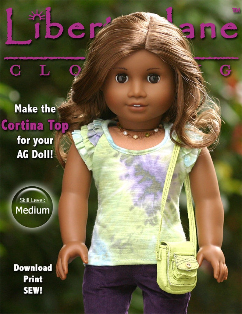 Cortina Top 18 inch Doll Clothes Pattern Fits Dolls such as American Girl® Liberty Jane PDF Pixie Faire image 2