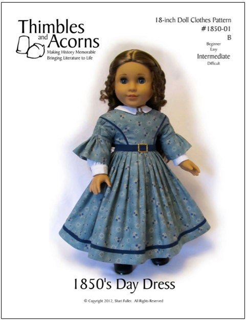 Thimbles and Acorns Town Girl Doll Clothes Pattern 18 inch American Girl  Dolls