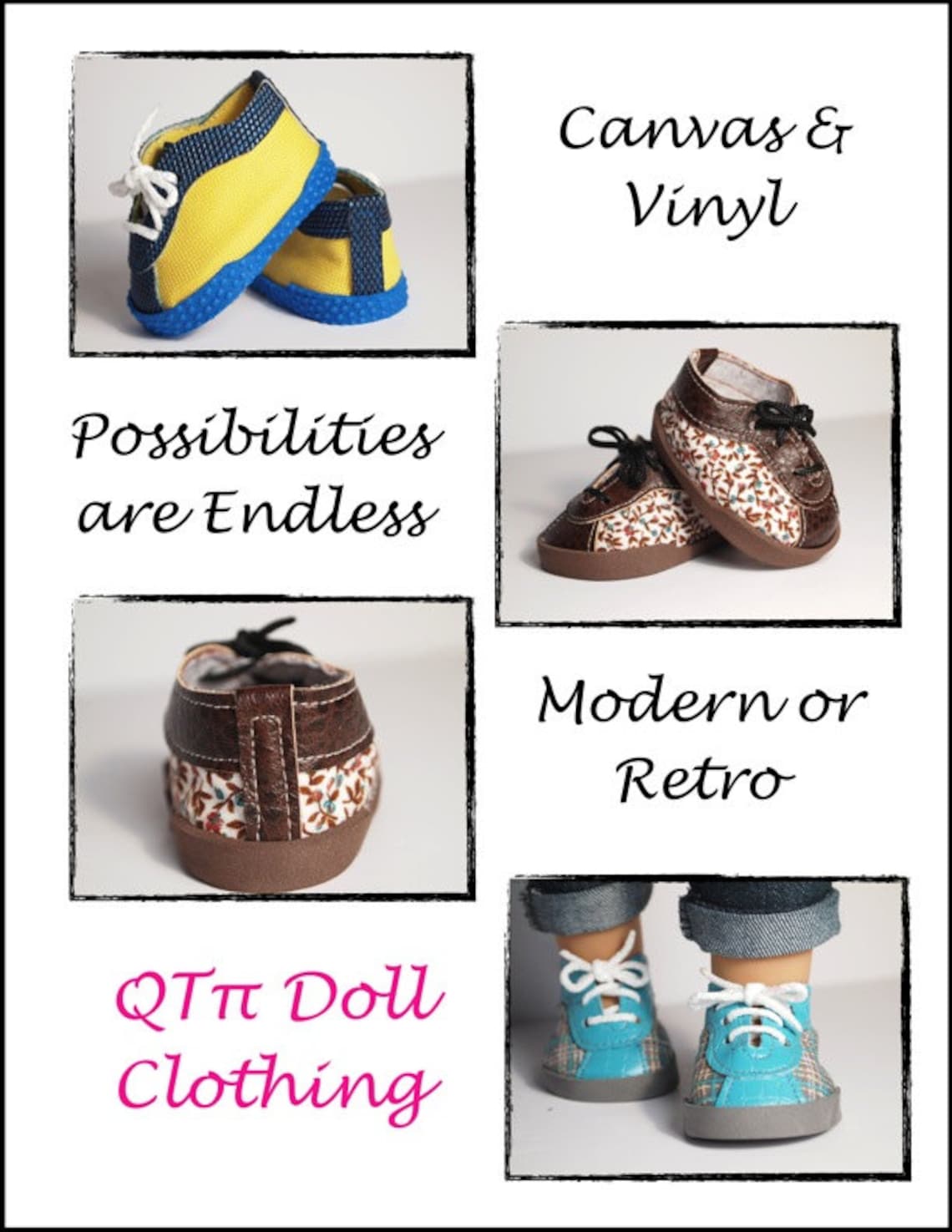 Retro Sneakers 18 Inch Doll Clothes Shoe Pattern Fits Dolls Etsy