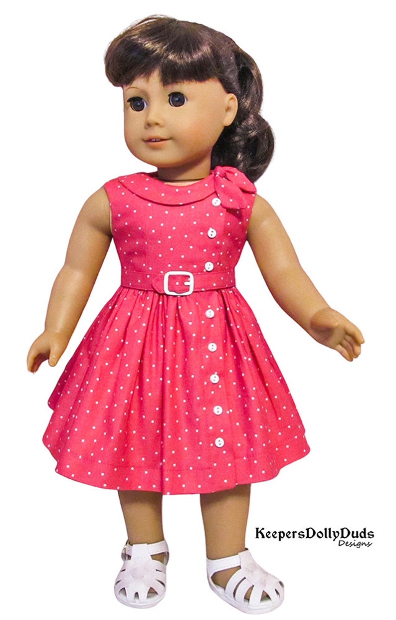 Side Tie Collar Dress 18 inch Doll Clothes Pattern Designed to Fit Dolls such as American Girl® Keepers Dolly Duds PDF Pixie Faire image 7