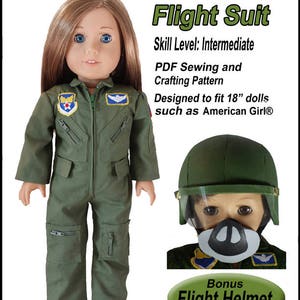 Flight Suit 18 inch Doll Clothes Pattern Designed to Fit Popular 18" Dolls - Koski Kreations - PDF - Pixie Faire