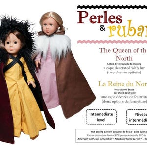 Patrón de ropa para muñecas Queen of the North de 45 cm, compatible con muñecas populares de 45 cm - Perles & Rubans - PDF - Pixie Faire