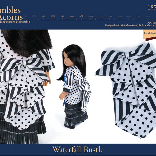 Waterfall Bustle 18 inch Doll Clothes Accessory Pattern Fits Dolls such as American Girl® - Thimbles and Acorns - PDF - Pixie Faire