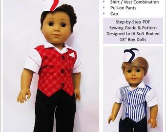 Soda Jerk 18 inch Doll Clothes Pattern Fits Popular 18" Dolls - Little Miss Muffett - PDF - Pixie Faire