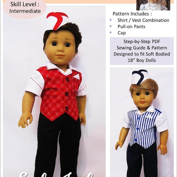 Il modello di vestiti per bambole Soda Jerk da 18 pollici si adatta a bambole come American Girl® - Little Miss Muffett - PDF - Pixie Faire