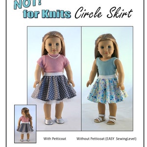 NOT for Knits Circle Skirt 18 inch Doll Clothes Pattern Fits Dolls such as American Girl® Forever 18 Inches PDF Pixie Faire image 5