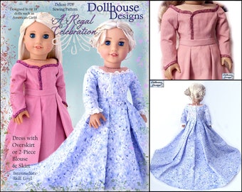 A Regal Celebration 18 inch Doll Clothes Pattern Fits Dolls such as American Girl® - Dollhouse Designs - PDF - Pixie Faire