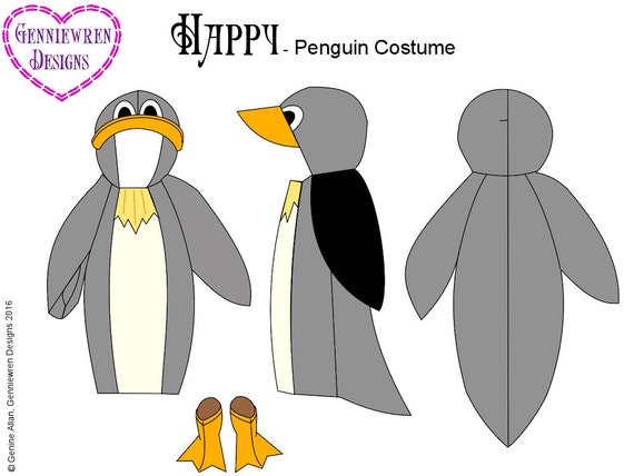 ハッピーペンギンコスチューム 18 インチ人形用服型紙 人気の 18