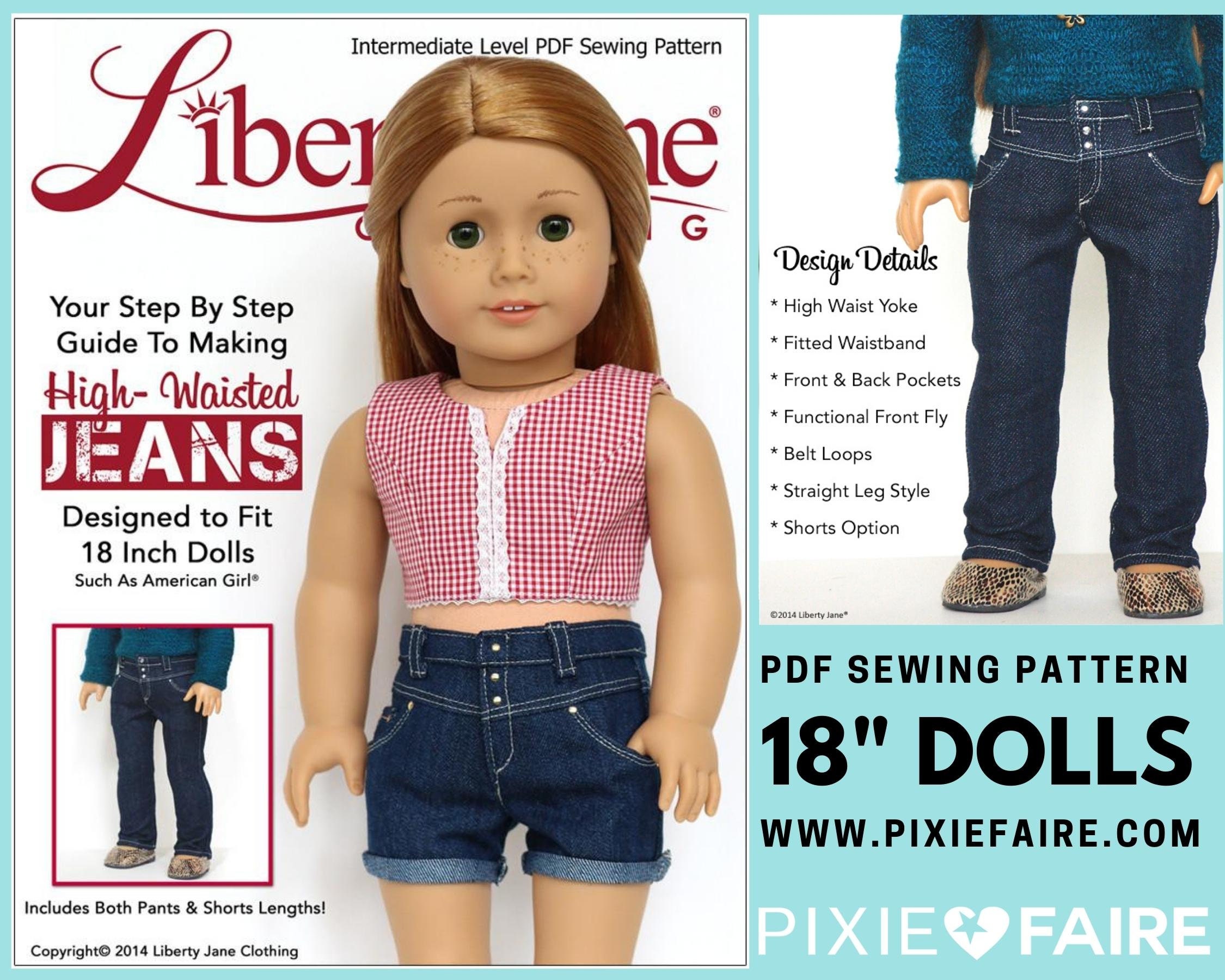 Prima Bells Princess Seamed Pants 18 Inch Doll Clothes Pattern Fits Dolls  Such as American Girl® Dkinley Designs PDF Pixie Faire 