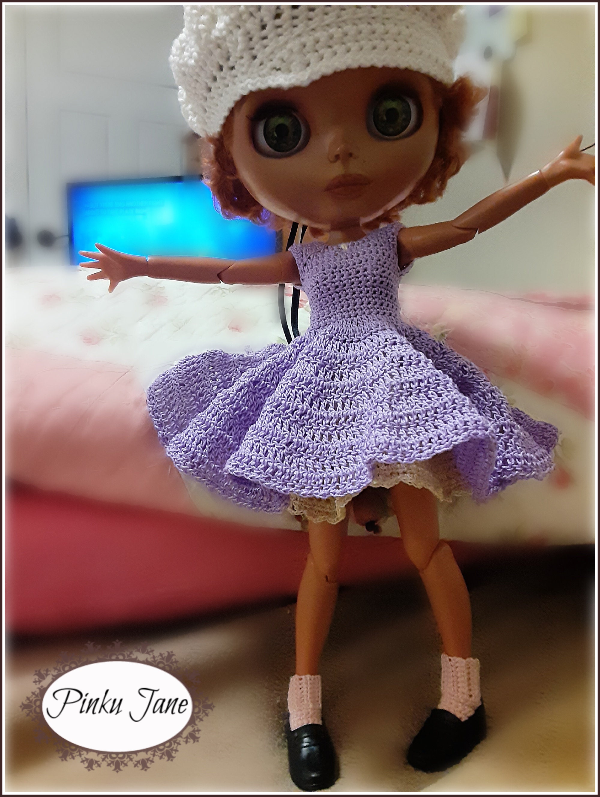 Miss Audrey Dress and Petticoat 12 Inch Doll Clothes Crochet Pattern Fits  12" Blythe Dolls - Pinku Jane - PDF - Pixie Faire - Etsy