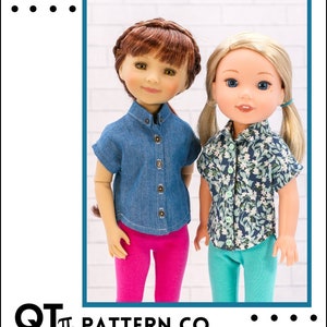 Just Relax Shirt 14.5-15 inch Doll Clothes Pattern Fits Dolls such as WellieWishers, RR Fashion Friends - QTπ Pattern Co - PDF - Pixie Faire