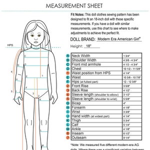 Cortina Top 18 inch Doll Clothes Pattern Fits Dolls such as American Girl® Liberty Jane PDF Pixie Faire image 6