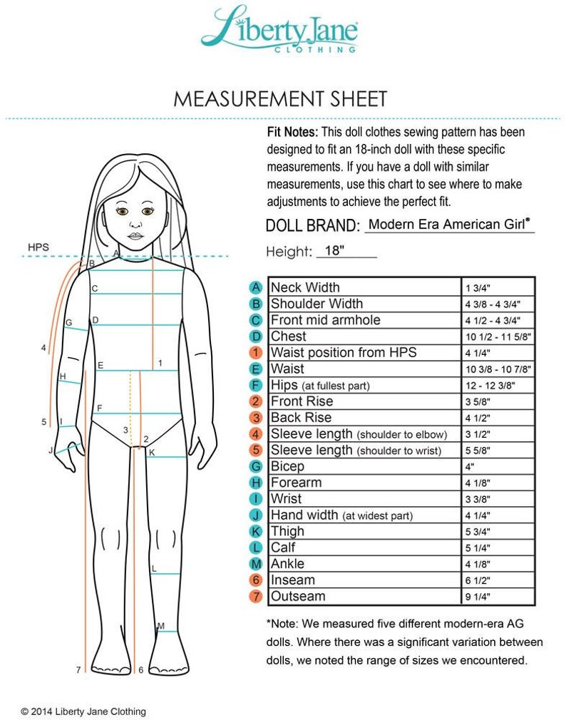 Cortina Top 18 inch Doll Clothes Pattern Fits Dolls such as American Girl® Liberty Jane PDF Pixie Faire image 6