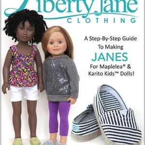 JANES 18-21 inch Doll Clothes Pattern Shoes Designed to Fit Maplelea® Dolls and Karito Kids™ Dolls - Liberty Jane - PDF - Pixie Faire