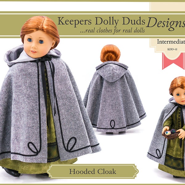 Cape à capuche 18 pouces Doll Clothes Pattern Conçu pour s'adapter aux poupées telles que American Girl® - Keepers Dolly Duds - PDF - Pixie Faire