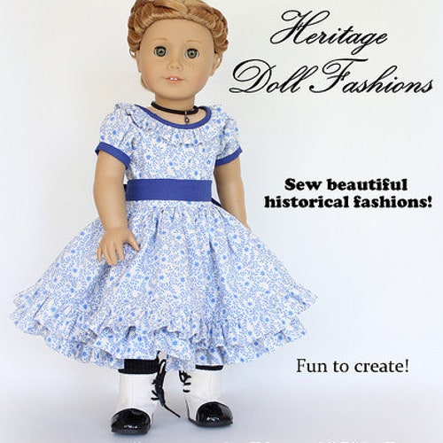 1850s Promenade Dress 18 Inch Doll Clothes Pattern Fits Dolls Etsy
